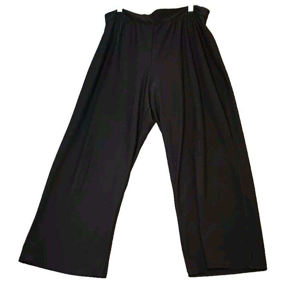 Spanx Womens Pants Black Sz XL Wide Leg‎ High Rise Pull On Polyester Blend Lined